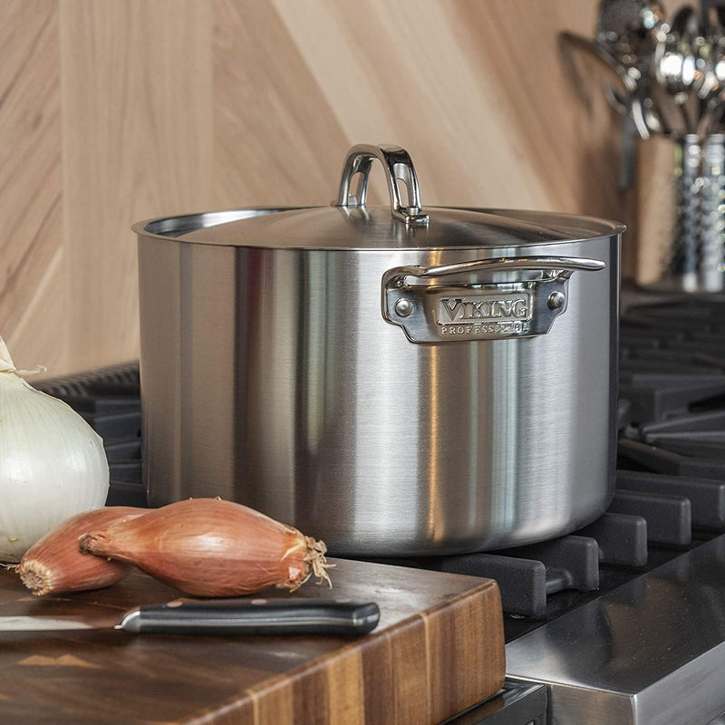 Viking 5-Ply Professional - 8 Qt. Stock Pot w/Lid - Satin Finish