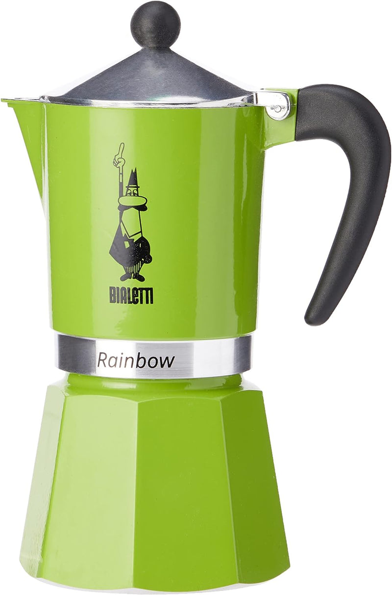 Bialetti Moka Express Rainbow Stovetop Espresso Maker 6 Cups - Green