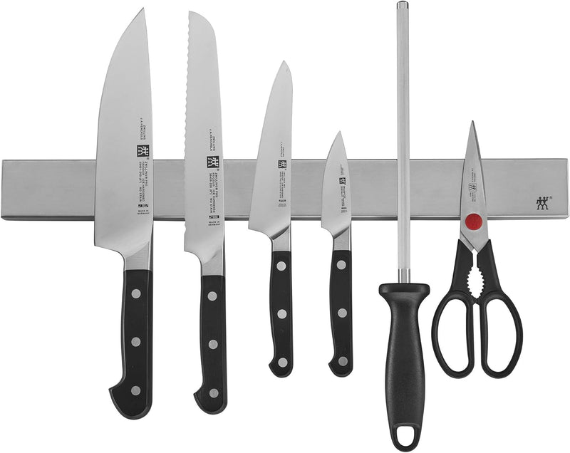 Henckels Zwilling Pro - 7 Pc. Knife Set w/17.5" Stainless Magnetic Knife Bar
