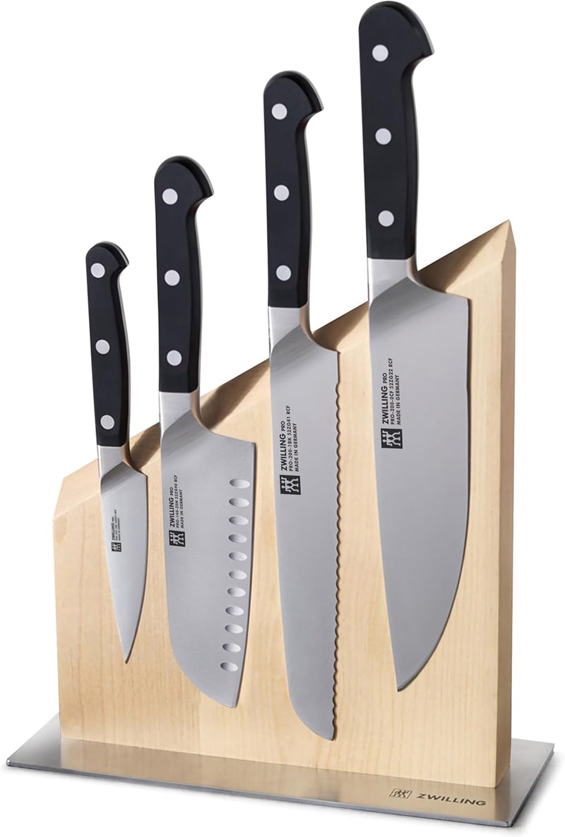 Henckels Zwilling Pro - 5 Pc. Magnetic Knife Block Set, Birchwood