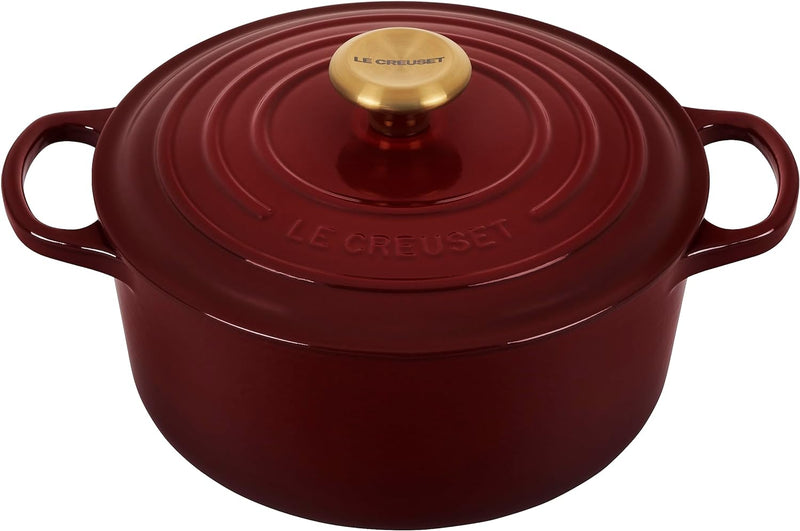 Le Creuset 3 1/2 Qt. Signature Round Dutch Oven w/Gold Knob - Rhone
