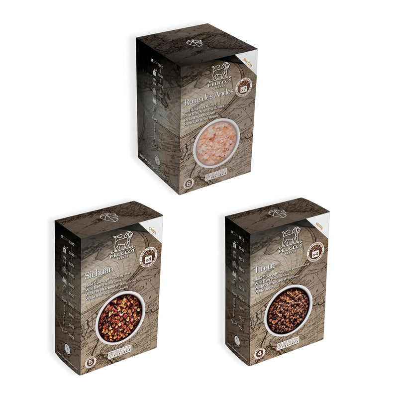 Peugeot Spice Bundles - Global Flavor (Timut + Sichuan + Pink Salt)