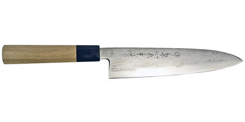 Kikuichi GKAD Series Kasumi Blue Carbon Damascus - 8" Gyuto Knife w/Wood Box