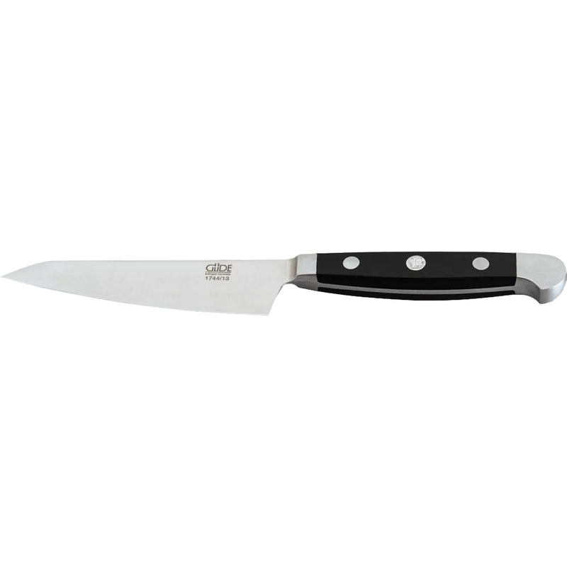 Güde Alpha Series - 5" Forged Double Bolster Kiritsuke Knife, Black Hostaform Handle