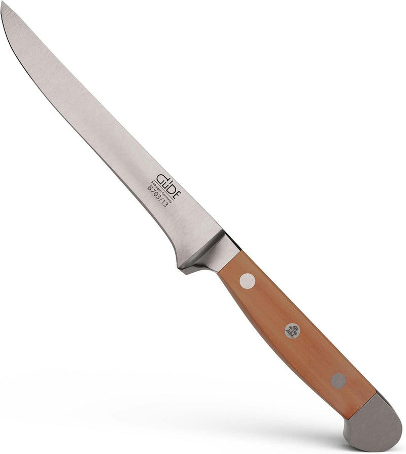 Güde Alpha Pear Series - 5" Forged Double Bolster Flexible Boning Knife, Pear Wood Handle