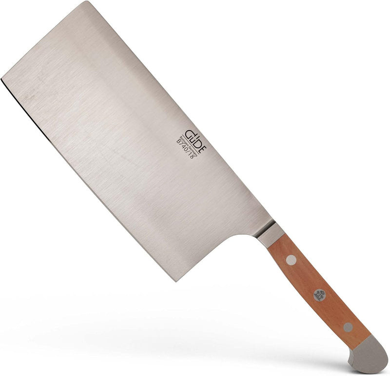 Güde Alpha Pear Series - 7" / 14.1 oz. Forged Double Bolster Cleaver, Pear Wood Handle