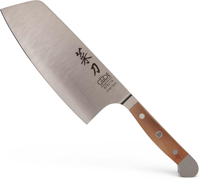 Güde Alpha Pear Series - 6" Forged Double Bolster Chai Dao Chef's Knife, Pear Wood Handle