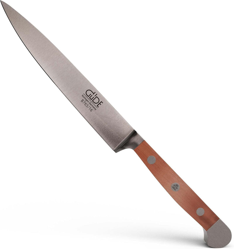 Güde Alpha Pear Series - 6" Forged Double Bolster Slicing Knife, Pear Wood Handle