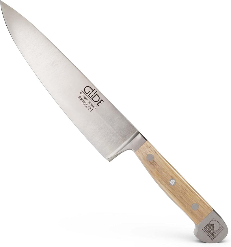 Güde Alpha BK Series - 8" Forged Double Bolster Chef's Knife, Oak Wood Handle