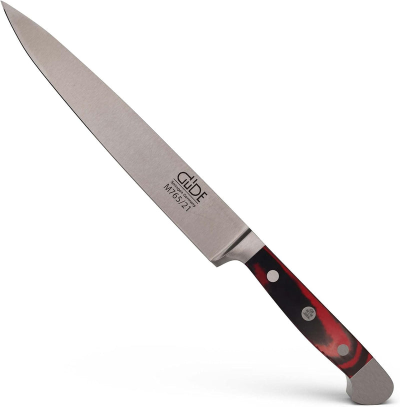 Güde Alpha Micarta Series - 8" Forged Double Bolster Ham Knife, Micarta Handle