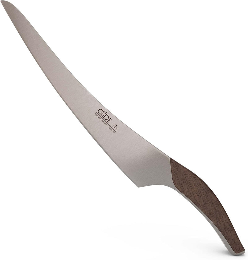 Güde Synchros Series - 10" Forged Carving Knife, Smoked Oak Wood Handle