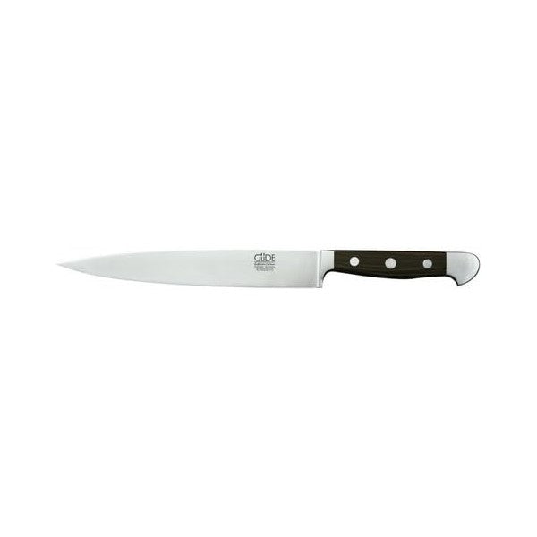 Güde Alpha Series - 8" Forged Double Bolster Ham Knife, Makassar Ebony Wood Handle