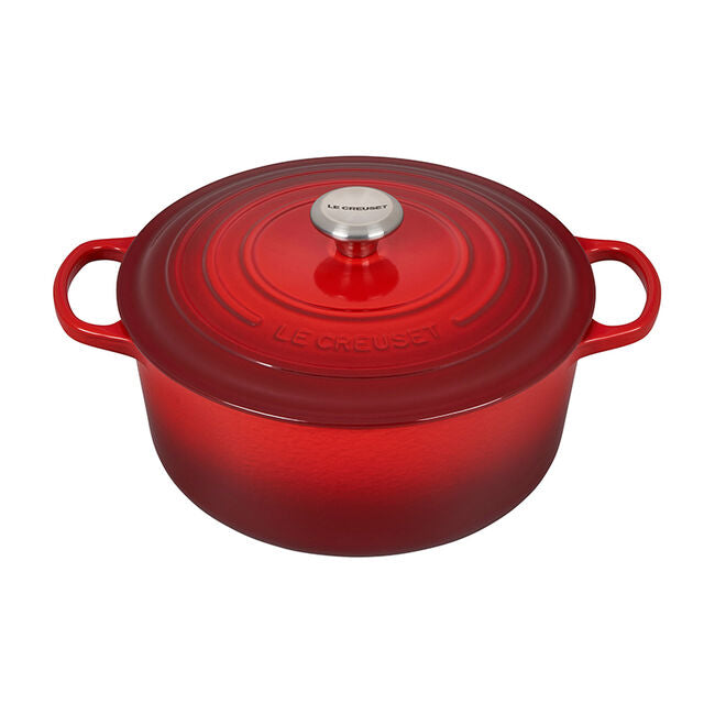 Le Creuset 7 1/4 Qt. Signature Round Dutch Oven w/Stainless Steel Knob - Cerise- Personalized Engraving Available