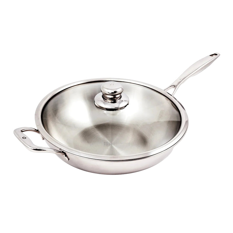 Swiss Diamond - 12.5" Premium Clad Induction Wok w/Glass Lid