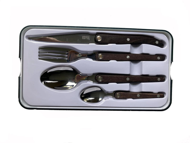 TB Laguiole Sens 16 Pc. Flatware Set - Dark Wood Handle