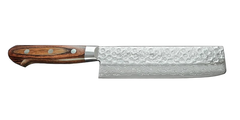 Kikuichi NWT Series Warikomi Damascus Tsuchime - 6.5" Nakiri Knife