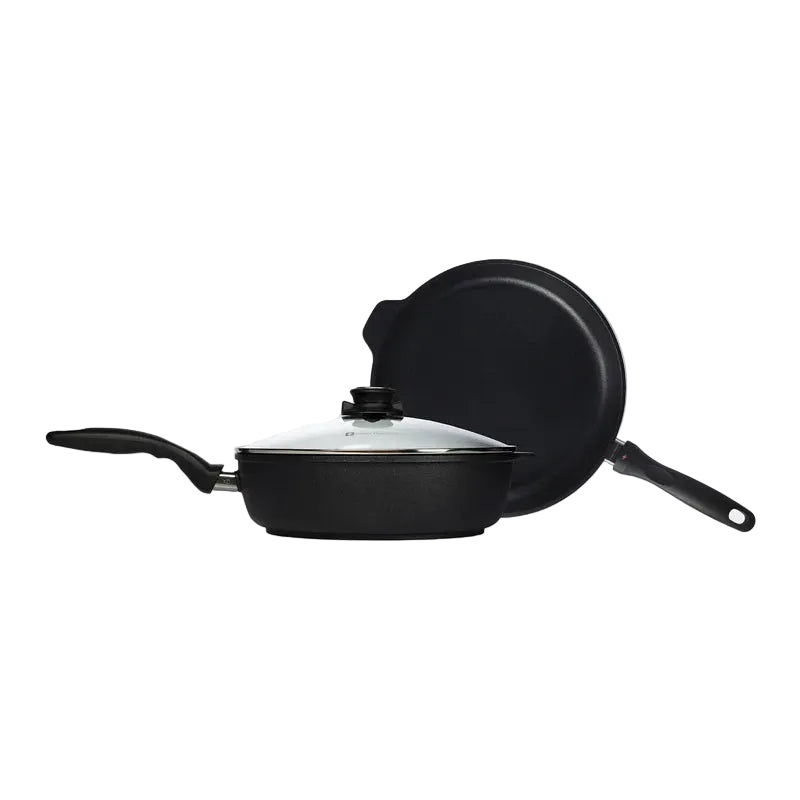 Swiss Diamond - 3 Pc. XD+ Diamond Nonstick Induction Fry Pan & Saute Pan w/Glass Lid Set