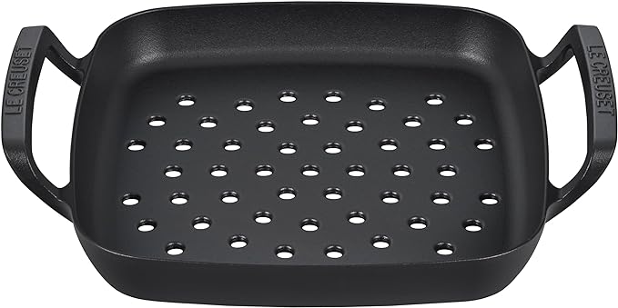 Le Creuset 12" Square Grill Basket - Alpine Outdoor Collection - Matte Black