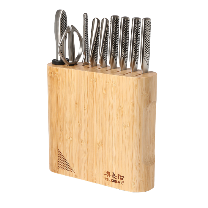 Global G-10100BAM - Kanpeki 10 Pc. Knife Block Set, Bamboo