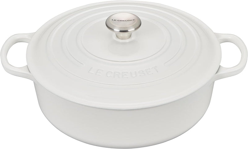 Le Creuset 6 3/4 Qt. Enameled Cast Iron Signature Round Wide Oven - White