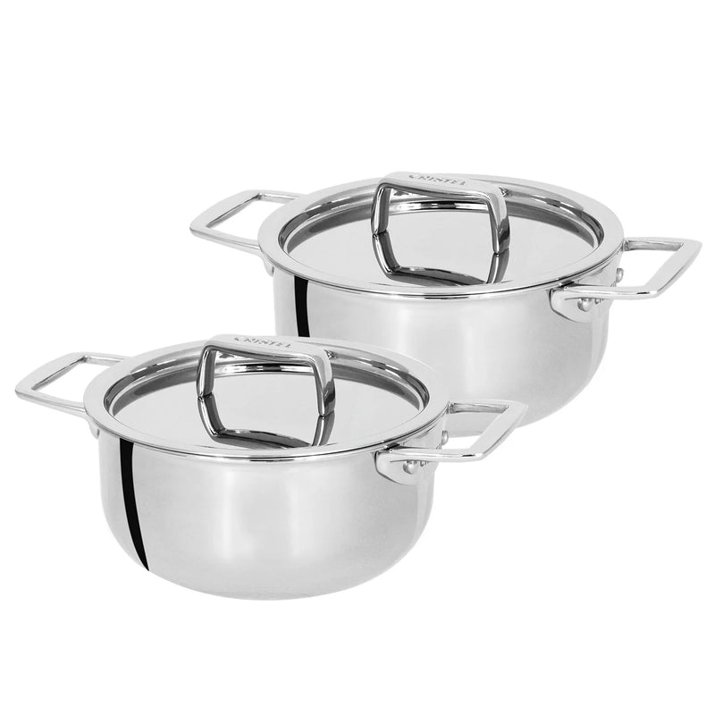 Cristel Castel'Pro Mini Collection - Set of 2 Mini .35 Qt. Stewpans w/Lid