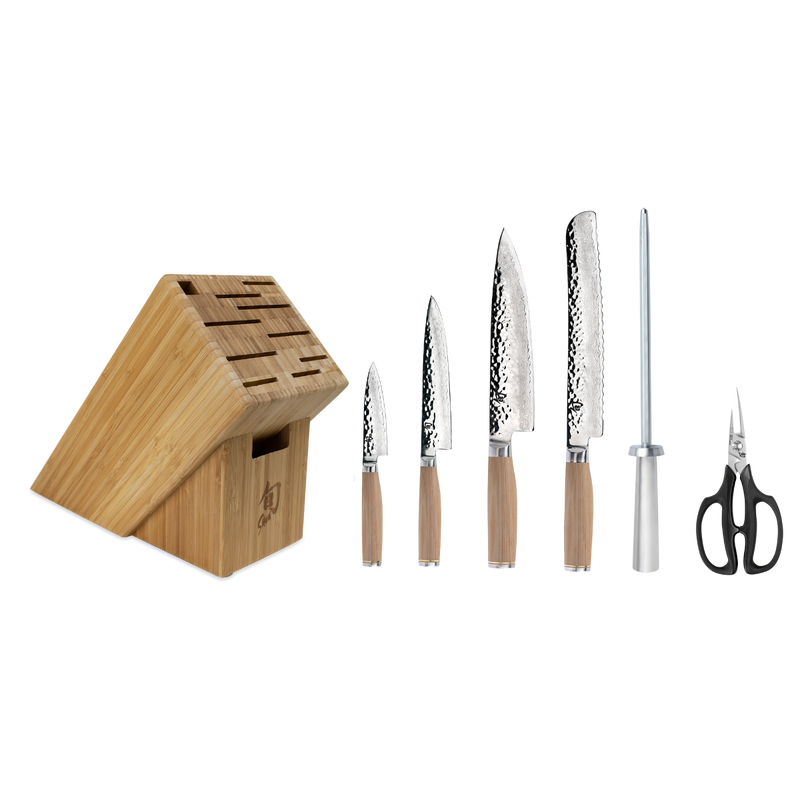 Shun Premier Blonde - 7 Pc. Essential Knife Block Set