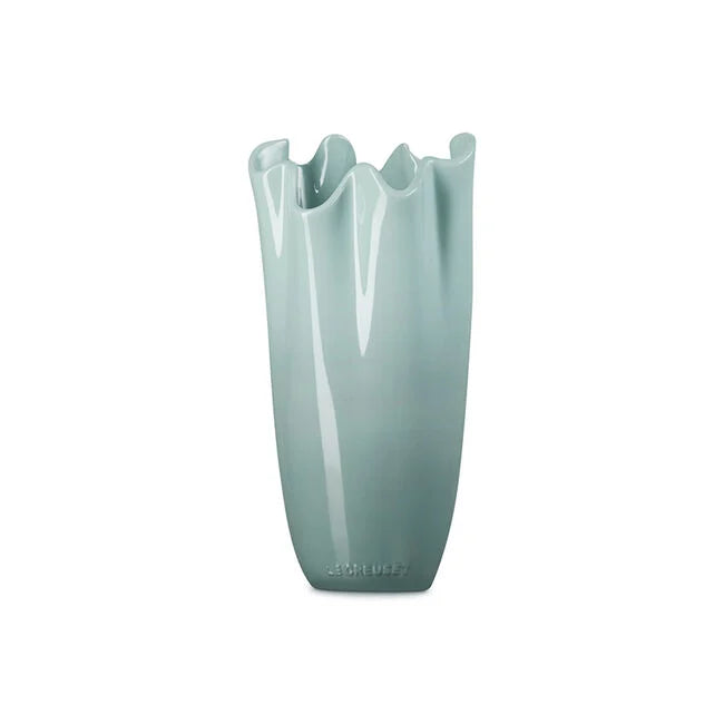Le Creuset 12" Iris Ruffle Vase - Sea Salt