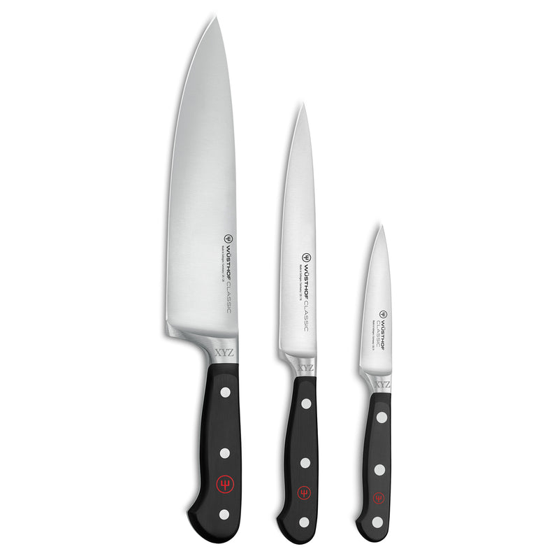 Wusthof Classic - 3 Pc. Chef’s Knife Set- Personalized Engraving Available