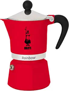 Bialetti Moka Express Rainbow Stovetop Espresso Maker 3 Cups - Red