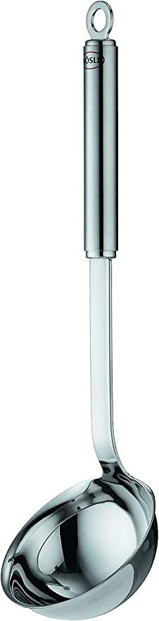 Rosle Stainless Steel Round Handle Ladle w/Pouring Rim - 3.5"