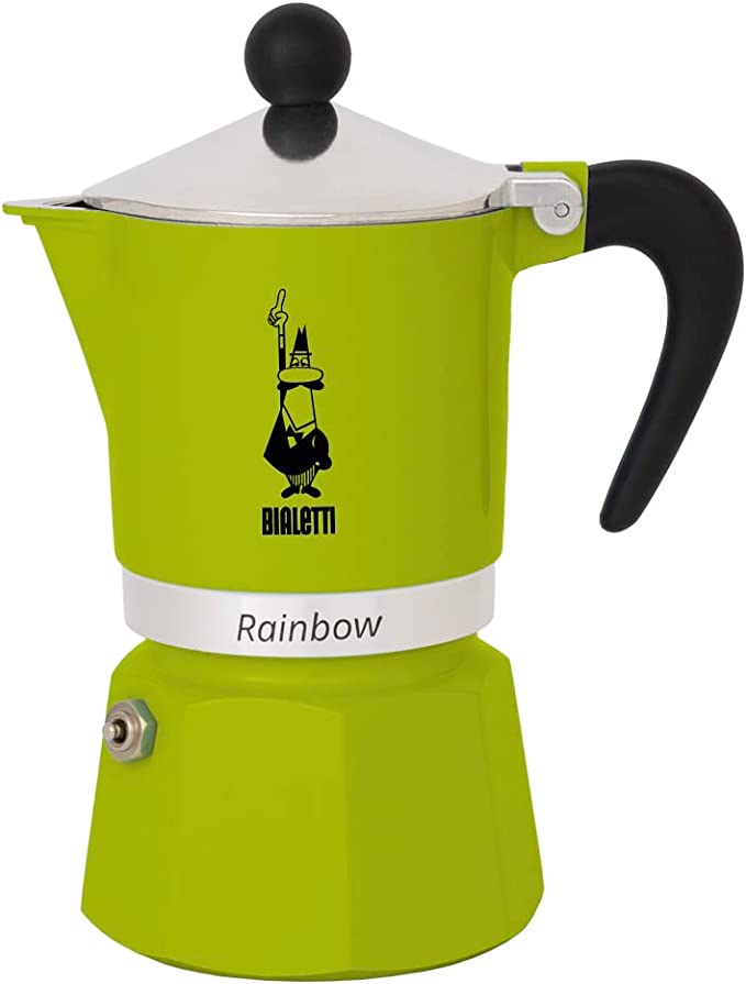 Bialetti Moka Express Rainbow Stovetop Espresso Maker 3 Cups - Green
