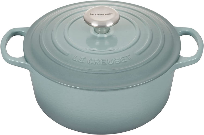 Le Creuset 5 1/2 Qt. Signature Round Dutch Oven w/Stainless Steel Knob - Sea Salt- Personalized Engraving Available