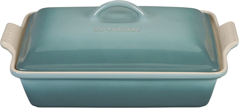 Le Creuset 4 Qt. (12" x 9") Heritage Covered Rectangular Casserole - Sea Salt