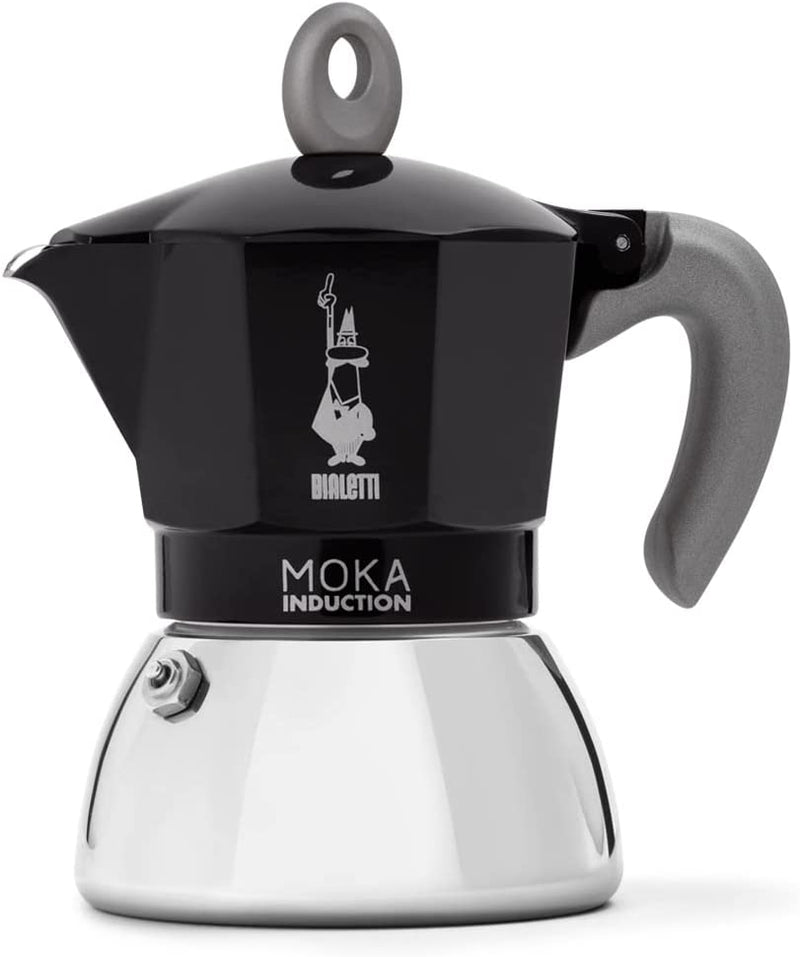 Bialetti Moka Induction Espresso Pot 4 Cups -Black