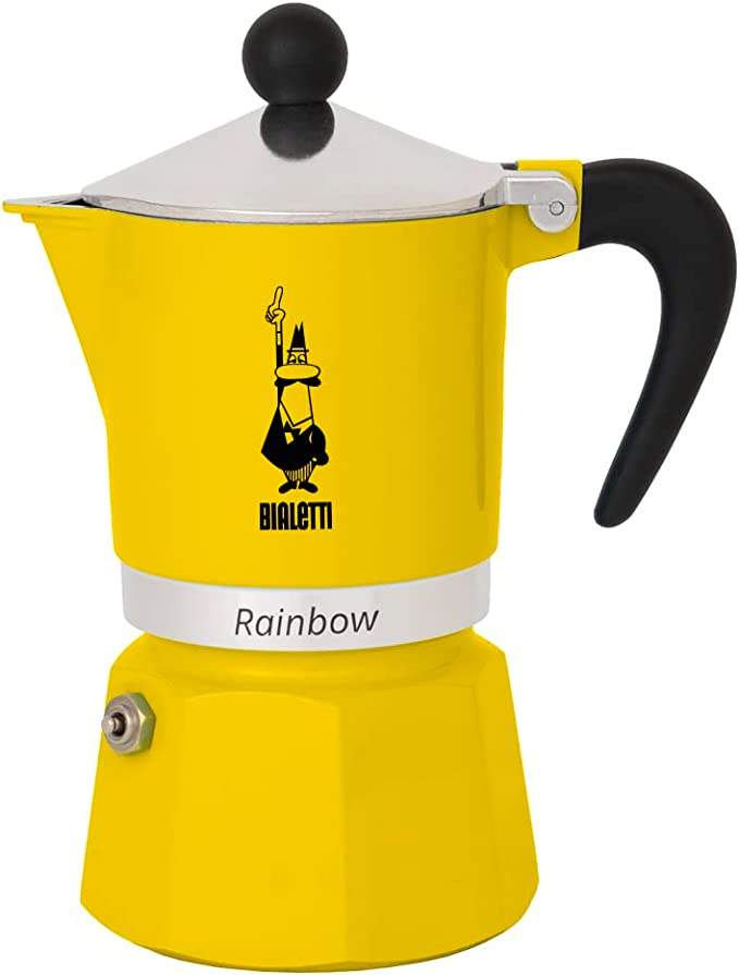 Bialetti Moka Express Rainbow Stovetop Espresso Maker 6 Cups - Yellow