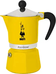 Bialetti Rainbow Stovetop Espresso Maker 3 Cups - Yellow