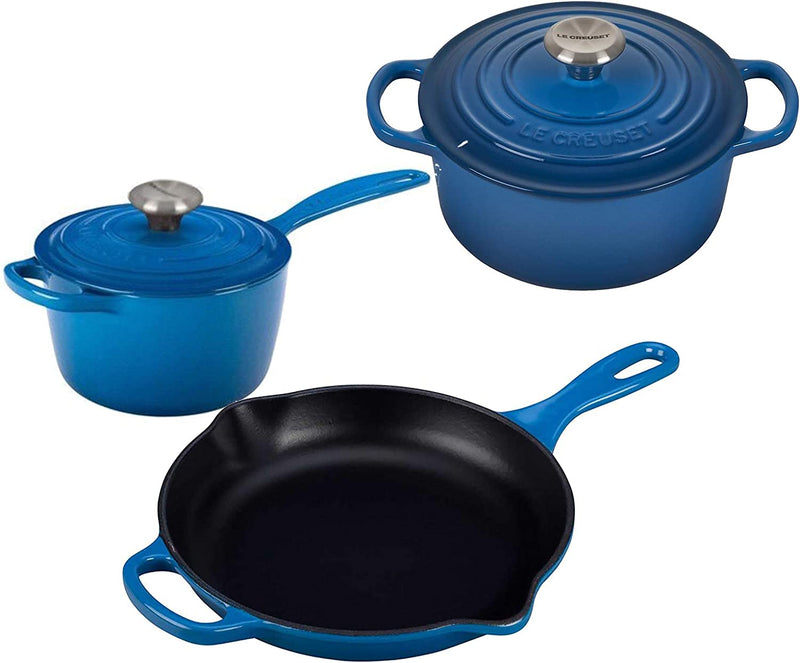 9-Piece Cookware Set (Marseille Blue), Le Creuset