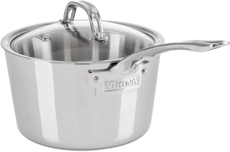 Viking Contemporary 3-Ply - 3.4 Qt. Sauce Pan w/Lid - Mirror Finish