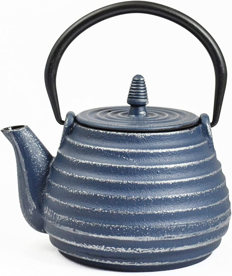 Frieling Teapot Cast Iron Tebie Classic w/Stainless Steel Stainer 27 fl. oz. -  Blue/Silver