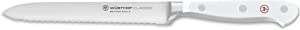 Wusthof Classic White - 5" Serrated Utility Knife- Personalized Engraving Available