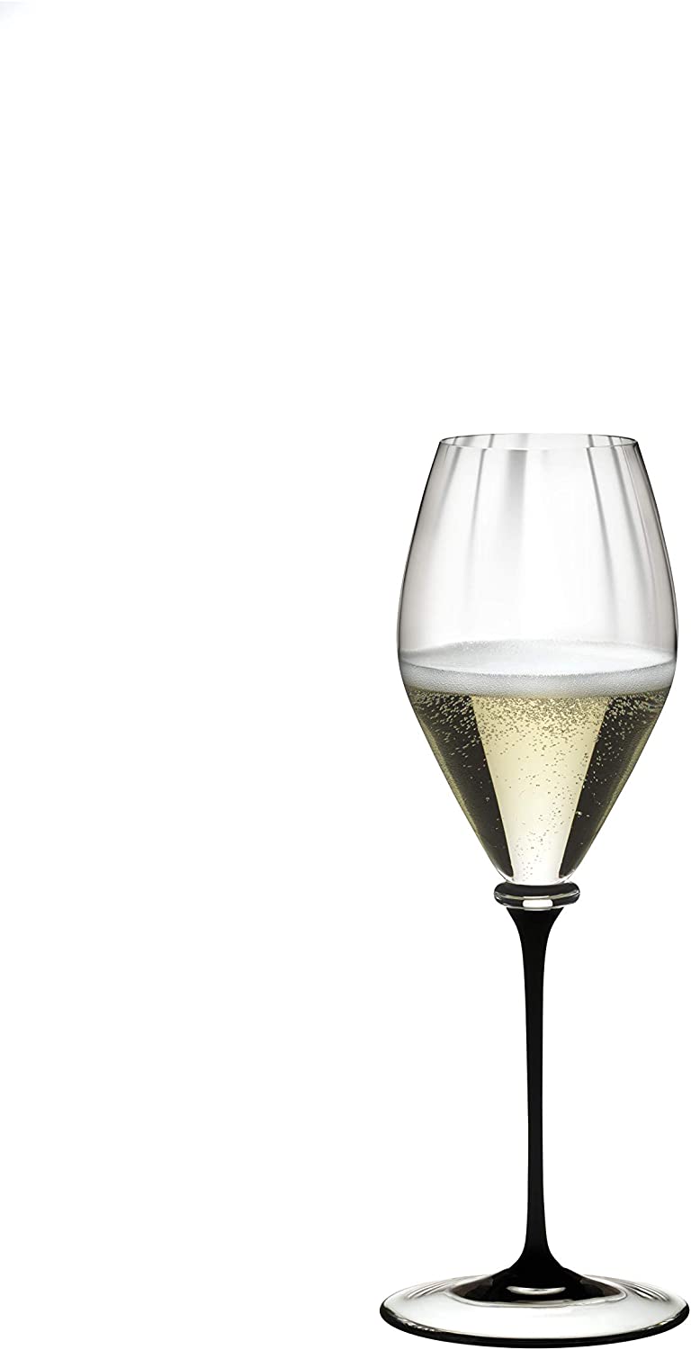 Riedel Fatto A Mano Performance Champagne Glass, 13 oz., Black Stem