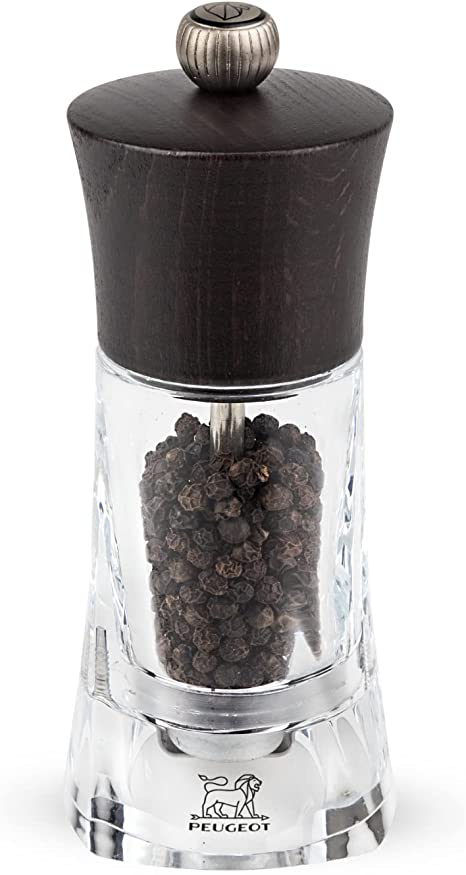 Peugeot Oleron Pepper Mill Acrylic/Wood Chocolate - 14cm/5"