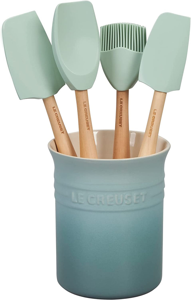 Le Creuset Craft Series 5-Piece Utensil Set w/Crock - Sea Salt