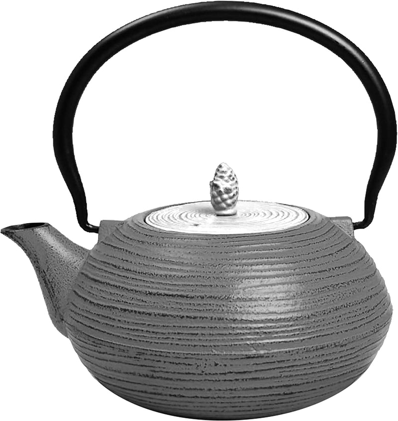 Ja by Frieling Mo Yo Cast Iron Teapot with Stainless Steel Infuser 40 oz - Grey/White