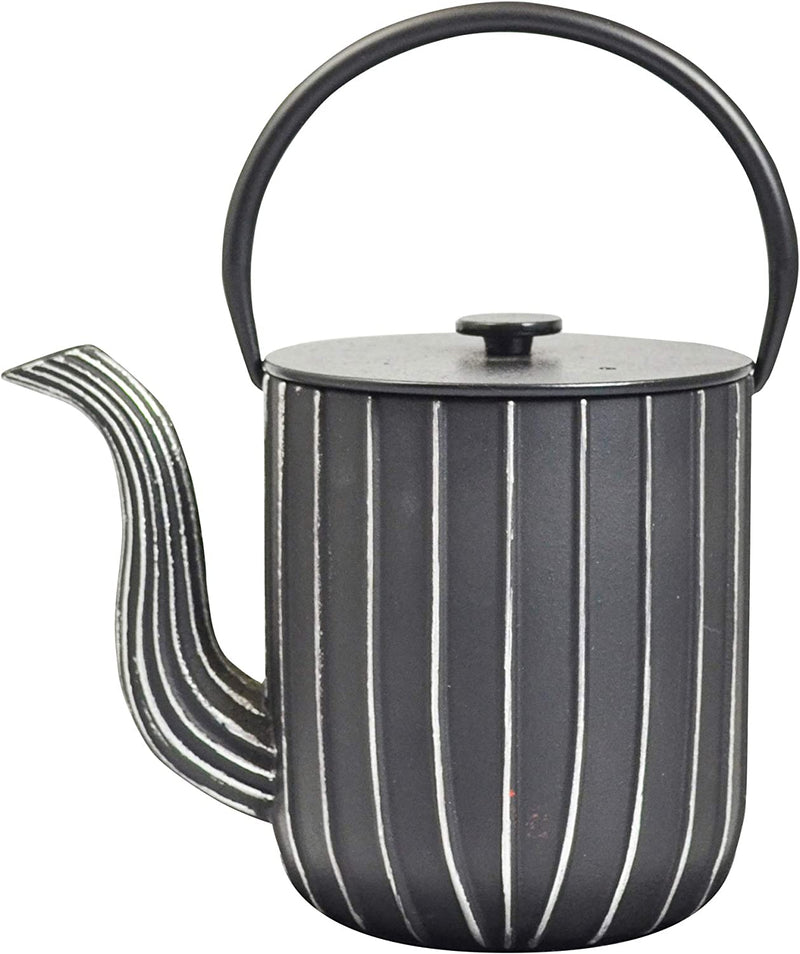 Ja by Frieling Marage Cast Iron Teapot with Stainless Steel Infuser 34 oz - Black/Silver