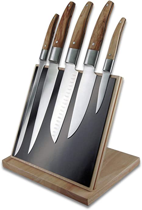 TB Laguiole Expression 6 Pc. Block Set - Olive Wood Handle