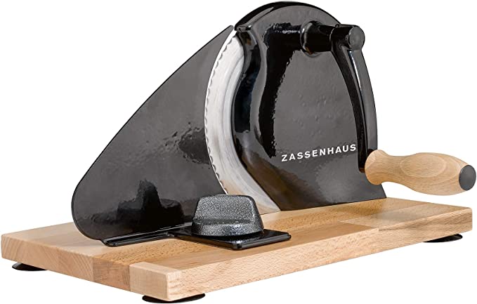 Zassenhaus Manual Bread Slicer Classic Hand Crank 11 3/4" x 8" - Black