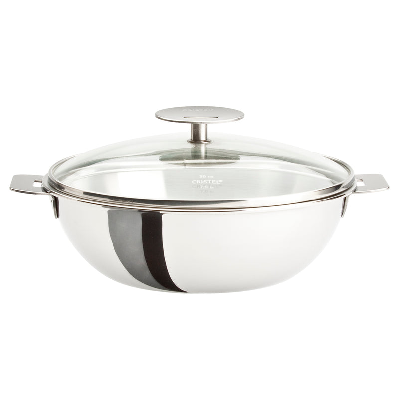Cristel Casteline Removable Handle - 4 Qt Wok w/Lid