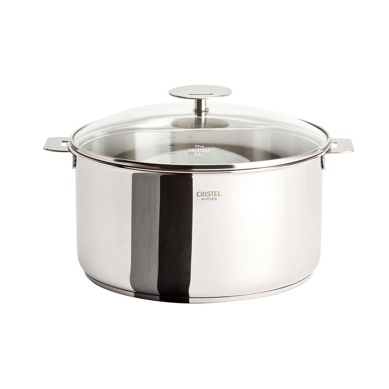 Cristel Casteline Removable Handle - 6 Qt Stew Pan w/Lid