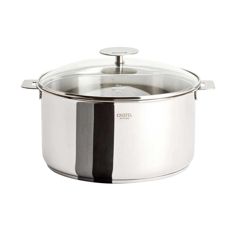Cristel Casteline Removable Handle - 7.5 Qt Stew Pan w/Lid